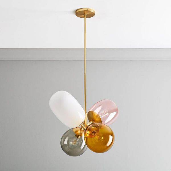 

pendant lamps simple and modern children's room designer creative living dining bar counter stained glass girl bedroom chandelier