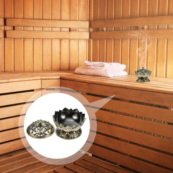 

1pc vintage lotus incense burner practical holder multipurpose home decor fragrance lamps