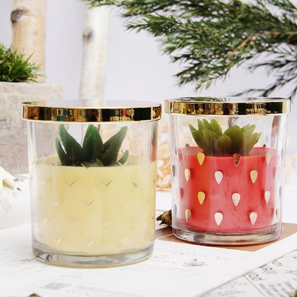 

candles nature scented soy wax fresh air fragrance smokeless essential oils fruit candle jar for home decoration