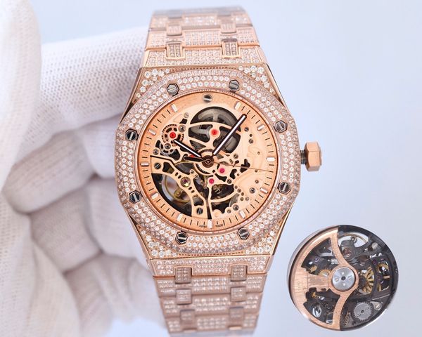 

sky star hollow drill table 41mmx11mm watch, Slivery;brown