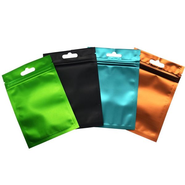 2021 9 * 15cm Matte Frente Frente Folha De Alumínio Plástico Zipper Bags Self Selo Mylar Zip Bag Mercearia Pacote de Produto Eletrônico Bolsa
