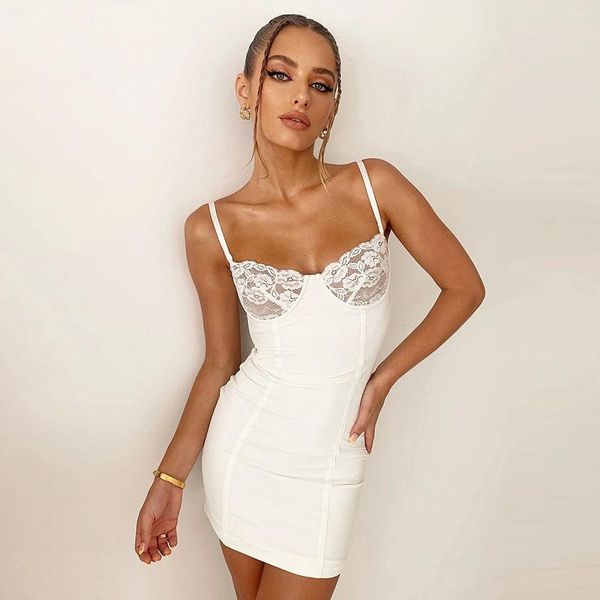

casual dresses women sleeveless strapless hollow out lace spaghetti strap mini dress ladies bodycon party fashion solid, Black;gray