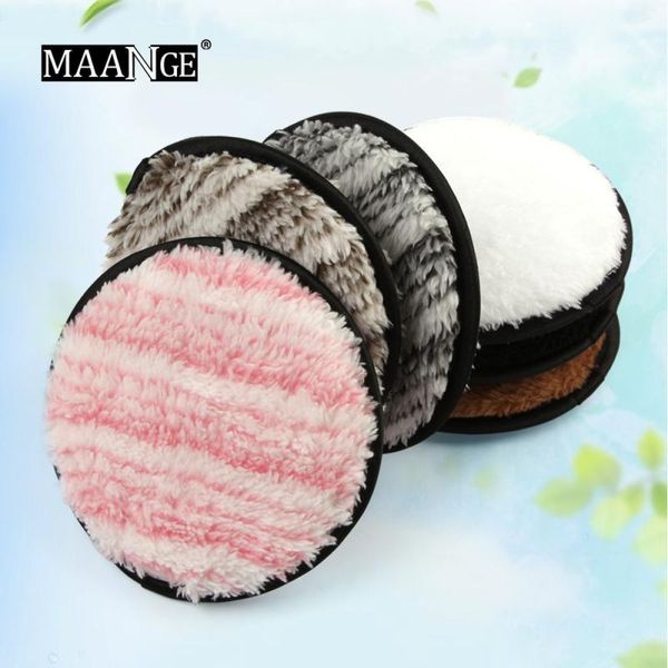 

sponges, applicators & cotton 1pc soft flannelette sponge double sided reusable beauty powder puff microfiber cloth pads makeup cleaning wip