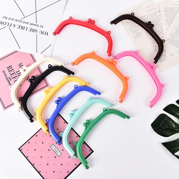 

bag parts & accessories 1pcs 16cm diy cute useful handbag handle clutch coin purse frame kiss clasp arch for bags style, Black