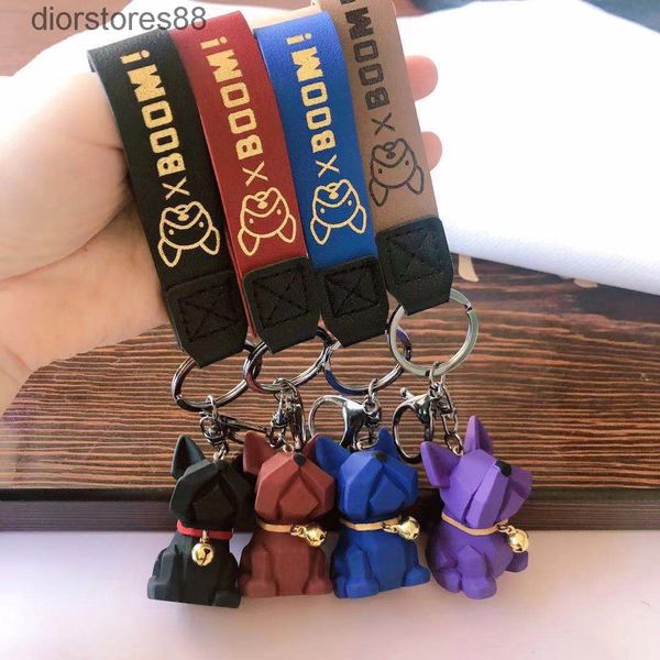 

key chain resin cute cartoon section dog alloy keychain pendant creative gift couple accessories, Silver