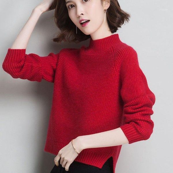 

women's sweaters short loose high waist knitted bottoming shirt western style autumn and winter turtleneck sweater p3 1016, White;black