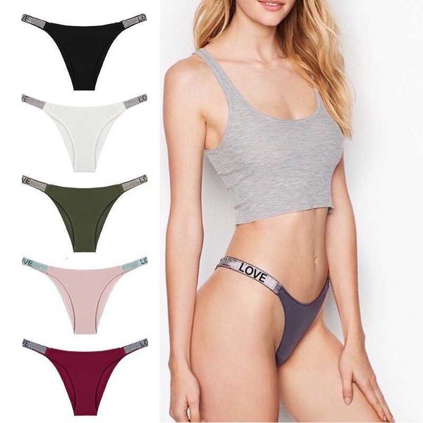 

underwear women's low waist diamond bikini half buttock briefs, Black;white
