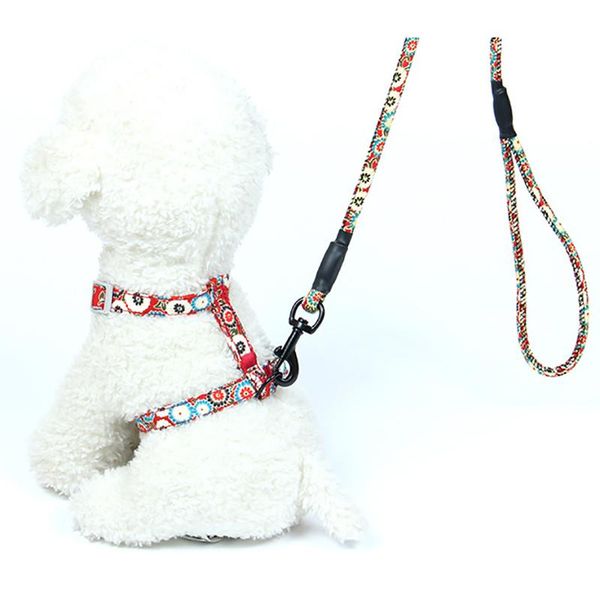 

cat collars & leads adjustable pet harness leash dog collar vest lead leashes soft nylon traction tracking rope for dogs walking supplies