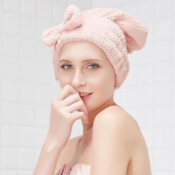 

shower caps [home and daily use] dry hair hat women super absorbent quick-drying long bag headscarf double thickening
