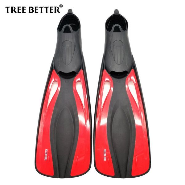 

fins & gloves tree better diving snorkel professional swimming for adults flexible long foot submersible flipper training red xs xl