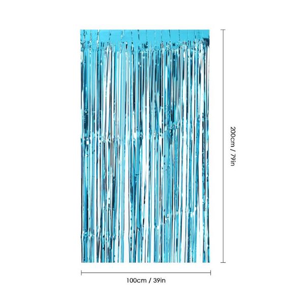 

party decoration 2m gold silver metallic foil tinsel fringe curtain birthday wedding pography backdrop po prop