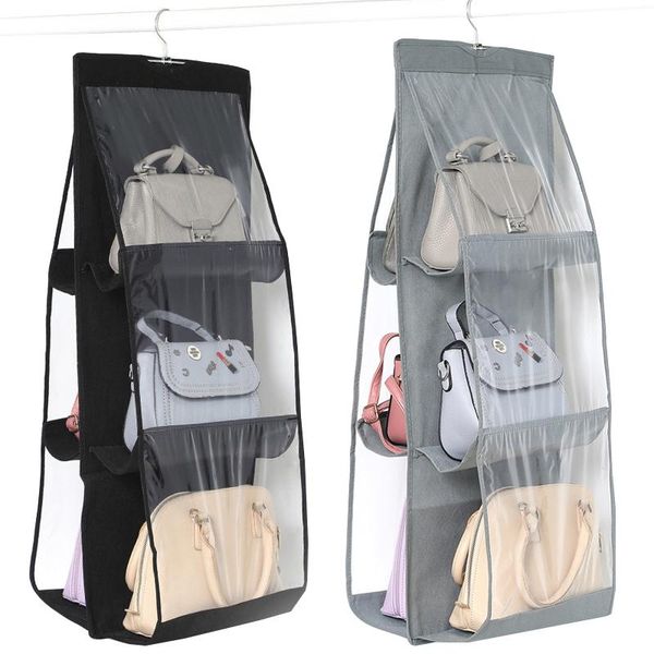 

storage bags hanging handbag organizer for wardrobe closet transparent bag door wall clear sundry shoe with hanger pouch
