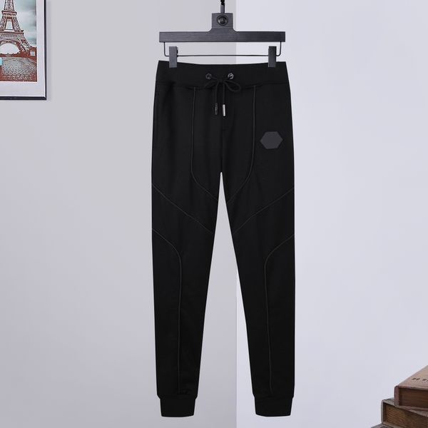 

plein bear jogging trousers stones gothic mens womens pants sports luxury designers sweatpants drawstring joggers couple brand clothing 8419, Black