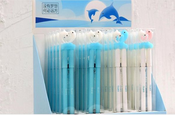 

gel pens korea lovely fish lover ink pen cartoon stationery prize kawaii student office writing black neutral 24pair/lot