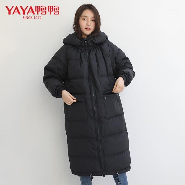 

women's down & parkas yaya coats woman winter 2021 long warm thicke parka removable cap jacket women hooded solid coat1, Black
