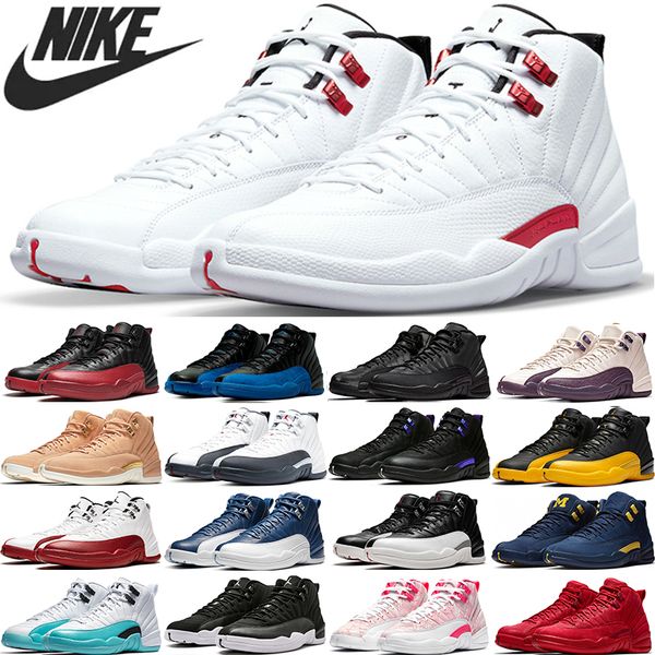 

nike air jordan 12 twist university gold basketball shoes indigo taxi black white dark concord flu game ice cream michigan gym red a12 mens