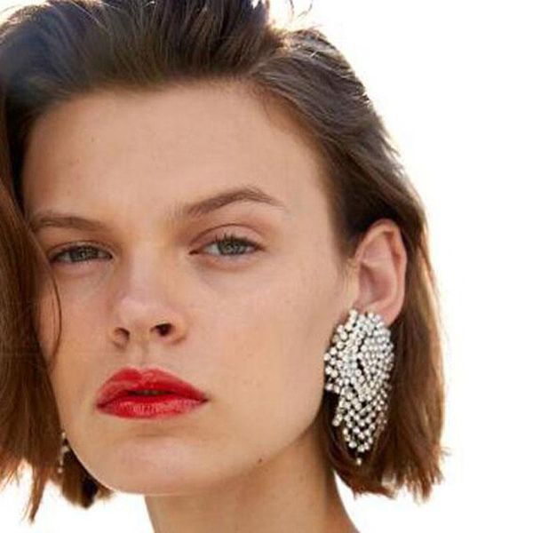 

lady luxury statement vintage stud earrings for women fashion style wedding party gift sparkling jewelry wholesale, Golden;silver