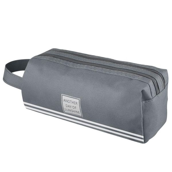 

double-layers large capacity pencil cases bags creative korea canvas pen box pouch case school office stationary supplies