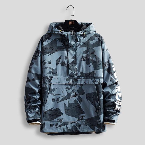 

fashion brand men printing jacket spring autumn high street hooded outerwear trendy casual jackets coat male men's, Black;brown