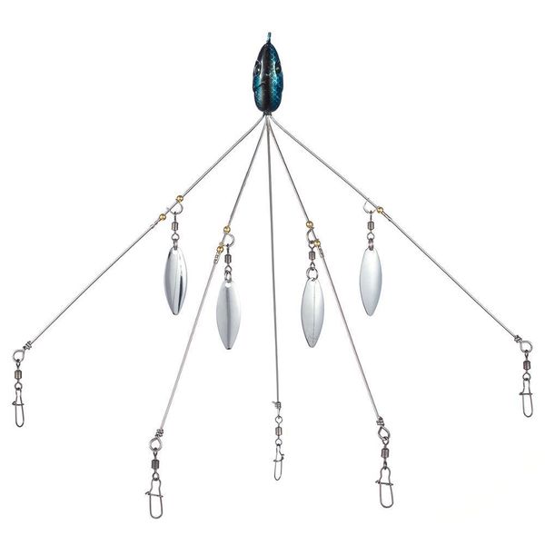 

bassdash 4pcs/lot fishing lure alabama rig head swimming bait umbrella rig 5 arms bass fishing group lure extend, 18g y200830