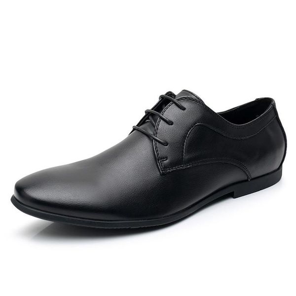 

dress shoes men genuine leather soft fashion basic casual comfortable rubber sole classic black