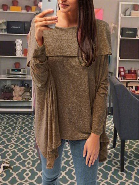

fashion sweater long sleeve t-shirt with one neck in autumn and winter 2021, White;black