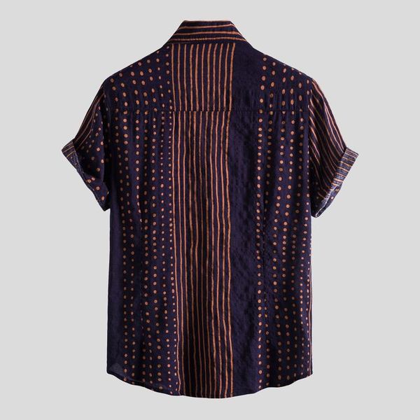 

men's casual shirts dot print men short sleeve mens aloha shirt beach holiday hawaiian camisas summer oversized striped camisa, White;black