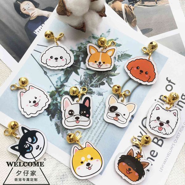 

dog id lettering dog necklace bell jewelry collar pet cat tag tnc6