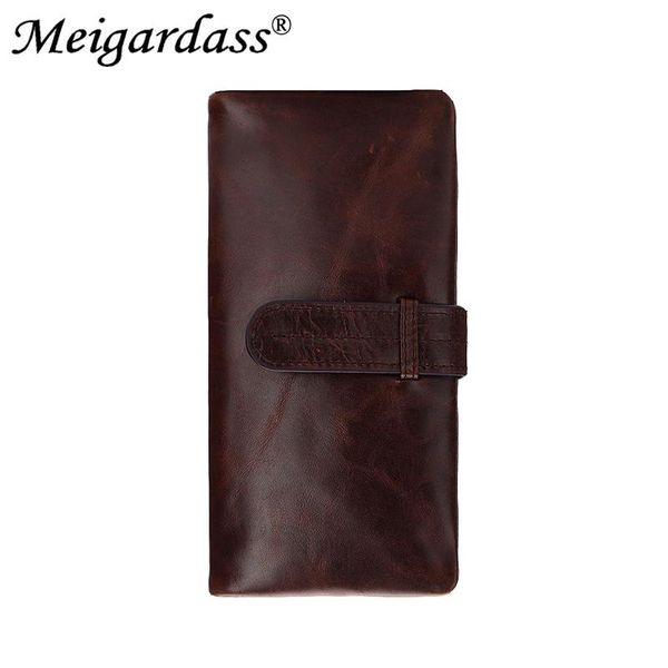 

vintage crazy horse genuine leather wallets men long wallet coin purse mens card holder clips money bag cell phone pouch, Red;black