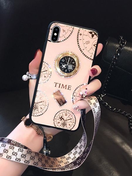 

card holders suitable for iphone 12 mobile phone case 11pro with diamond 7/8plus clock trendy female silicone xs/xr, Brown;gray