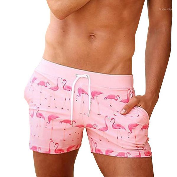 

men's shorts plus size 5xl mens flamingo swimwear running trunks beach pants quick-drying movement surfing board swimsuits sports male, White;black