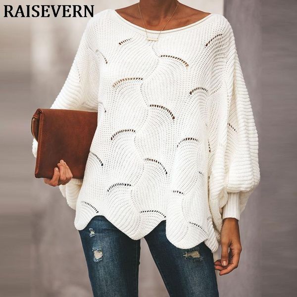 

women's sweaters women long bat sleeve solid hollow out sweater casual loose knit pullover streetwear fashion autumn winter female, White;black