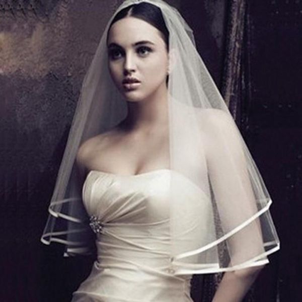 

bridal veils 140 cm ivory short wedding one layer 2021 accessories, Black
