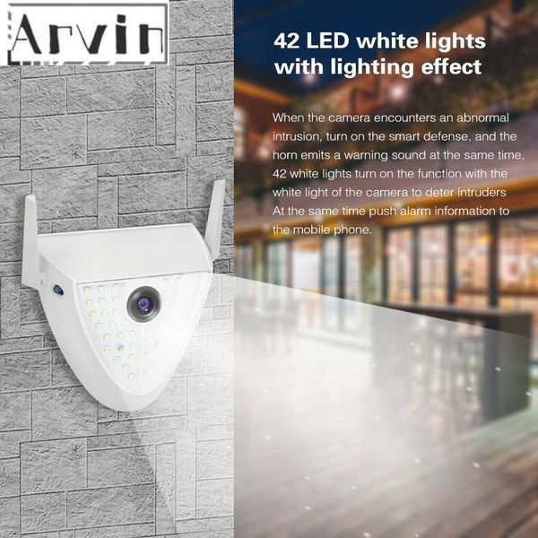 

smart camera garden light, sound and light alarm, infrared night vision, ip66 waterproof dustproof, security alarm system ip cameras