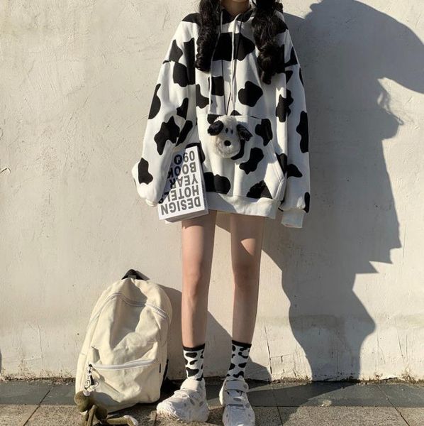

hooded sweater women hoodies spring/autumn coat loose cute jacket, Black