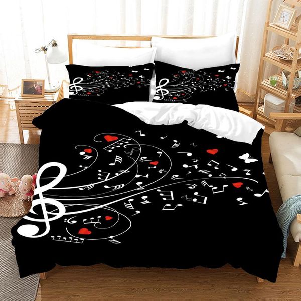 

bedding sets note guitar duvet cover set print music pattern bedclothes quilt covers home textile 3 pcs ropa de cama cotton