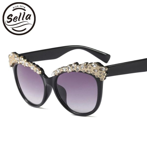 

outdoor eyewear children's cateye crystal decoration sunglasses cutie baby uv protection summer girls sun glasses