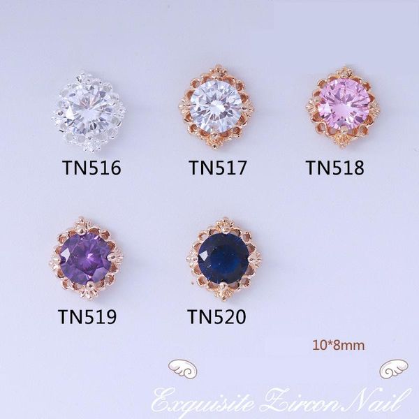 

pcs shiny zircon 3d nail art decorations luxury diamond crystal charm alloy around jewelry manicure design accessories, Silver;gold