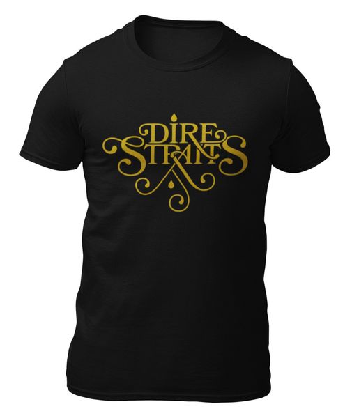 

dire straits t-shirt-gold-t - shirt -, White;black