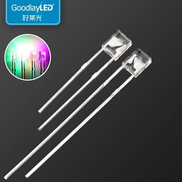 

strips 1000pcs 2x3x4mm square transparent seven color fast flash slow high brightness light bead led