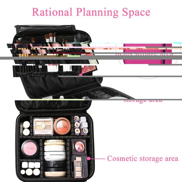

travel organizer handle necessity with adjustable dividers case wash jewellery portable accessories makeup bag zipper multilayer cosmetic ba