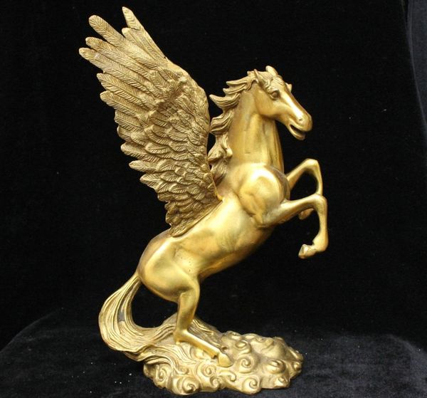 

chinese feng shui bronze brass lucky wealth animal fly zodiac year horse statue