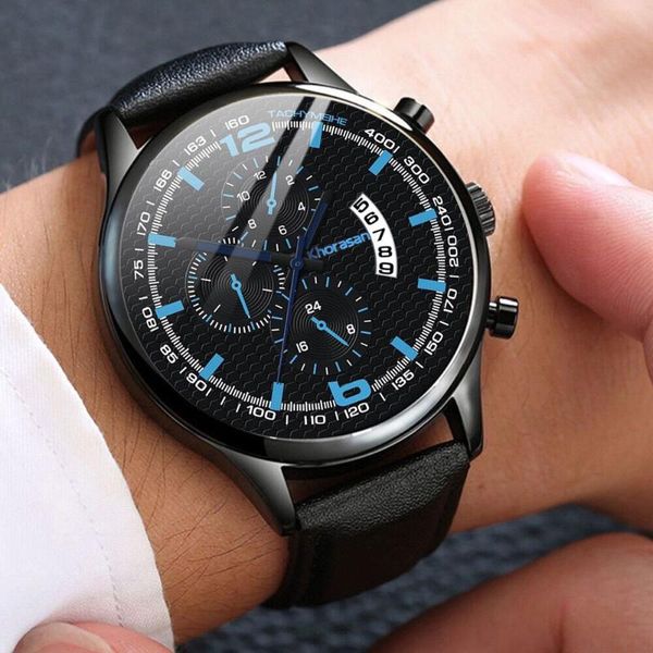 

wristwatches watches fashion luxury men watch automatic date for leather clock business waterproof relogio masculino, Slivery;brown