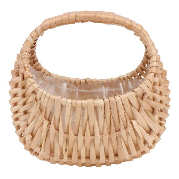 

storage baskets 1pc handheld flower basket rattan weaving (light brown)