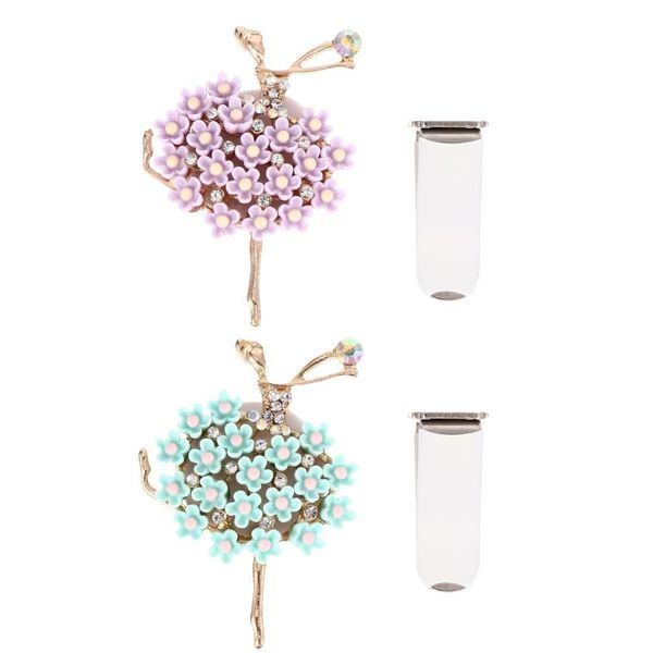 

car air freshener 2 pcs diamond ballet girl aroma clip vent perfume ornament