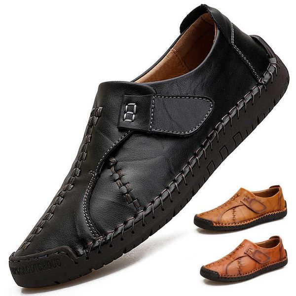 

large men's sho casual leather cowhide lazy fashion british bean single