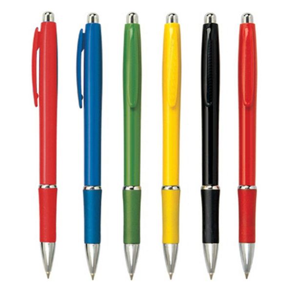 

[+logo]500pcs/lot 5 color stationary colored plastic school supplies custom company logo pens wholesale ballpoint, Blue;orange