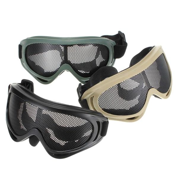

outdoor eyewear eye protective comfortable safety tactical protection metal mesh glasses goggle 3colors