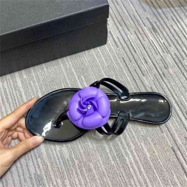 

pvc summer slides flat flip flops flower new brand slippers beach shoes ladies peep toe footwears females, Black