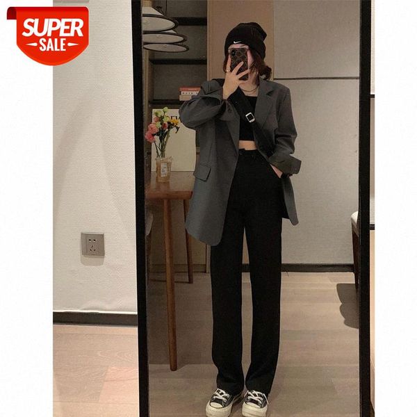 

really thin, black waist drape, korean straight suit casual pants trend #qz2b, Black;white